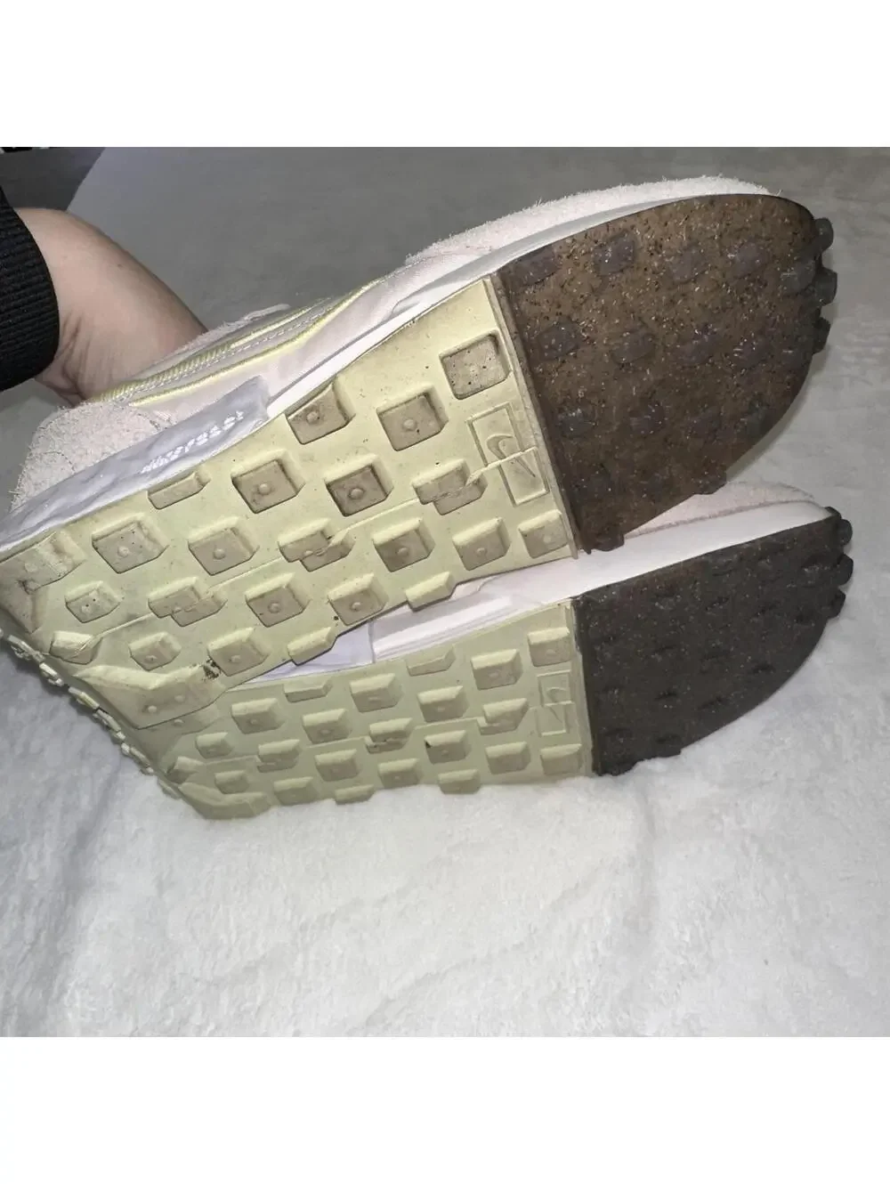 Nike Waffle One Womens 7.5 Cream Beige Suede Mesh Sneakers DC3579-002 - Picture 9 of 10